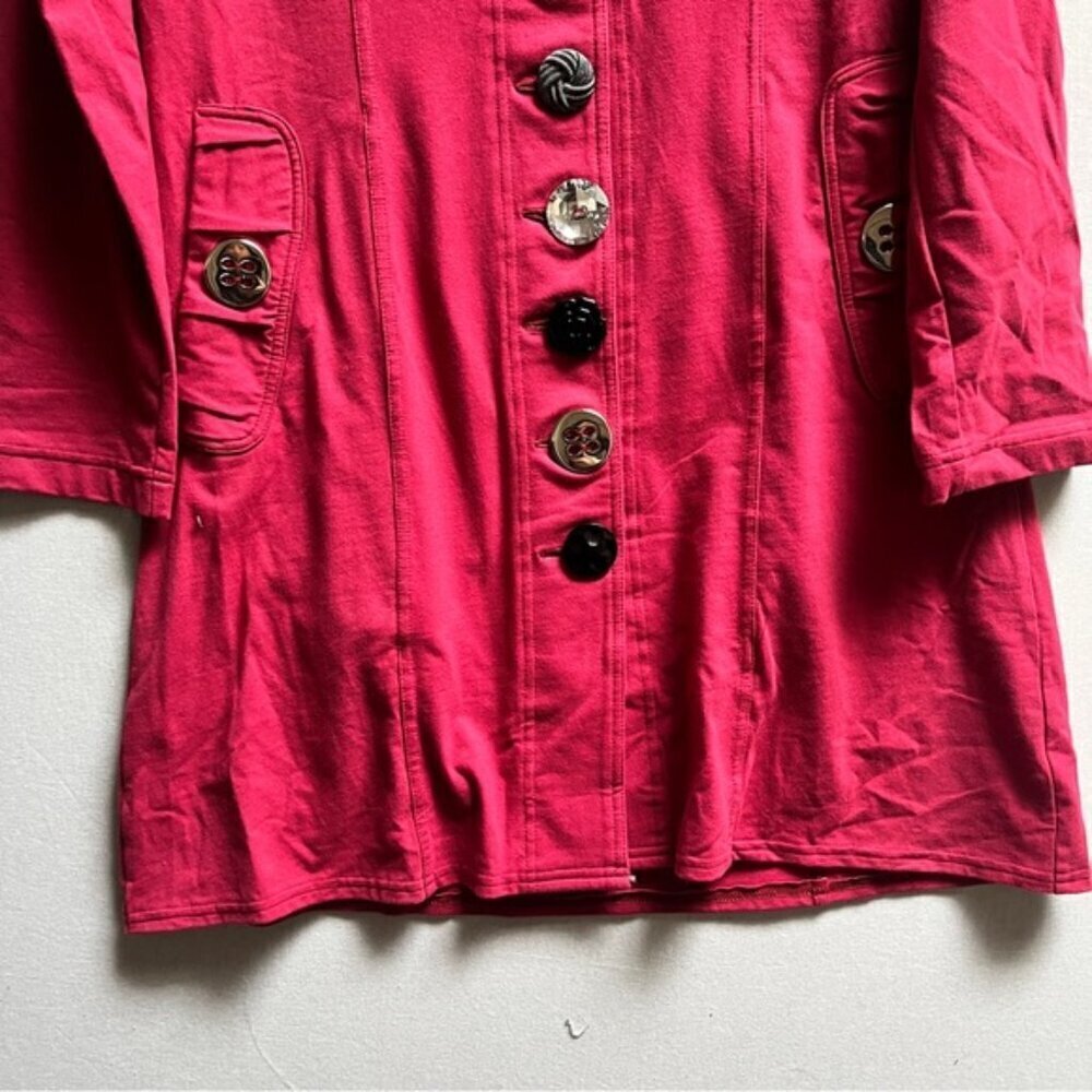 Neon Buddha Pink Cotton Cowl Collar Button Jacket Women's Size XS - Picture 3 of 8